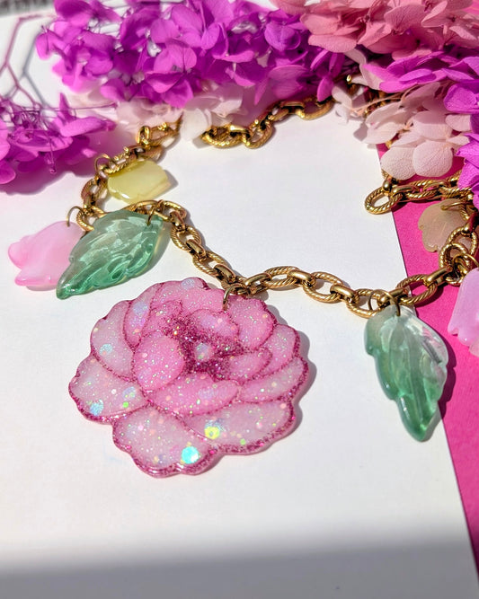 Collier Coeur de Pivoine🌸